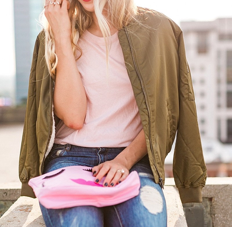 blush and camo, style blog, fashion blog, bomber jacket, how to style, style tips, valentino rocketed caged flats, trendy style, fall fashion, fall style
