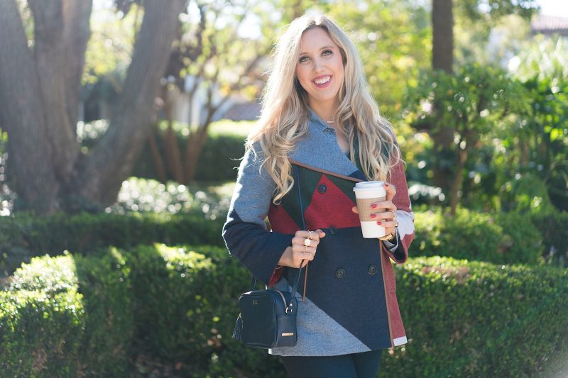 blush and camo, patchwork, tory burch coat, fall fashion, over the knee boots, julie vos jewelry, gigi new york handbag 