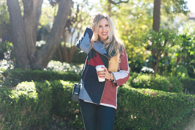 blush and camo, patchwork, tory burch coat, fall fashion, over the knee boots, julie vos jewelry, gigi new york handbag 