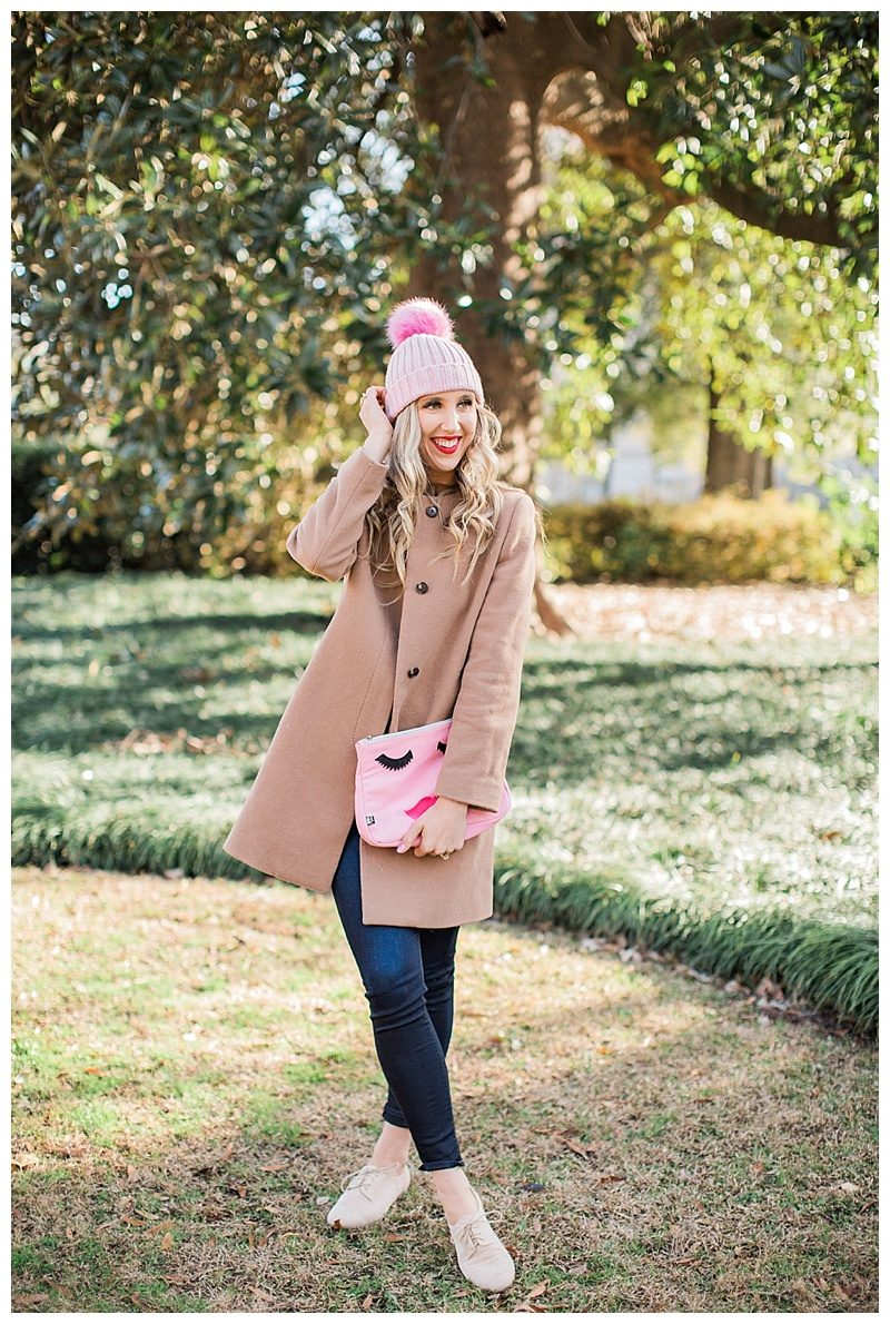 blush and camo, feminine style, pink style, pink beanie, winter essentials, winter classics 