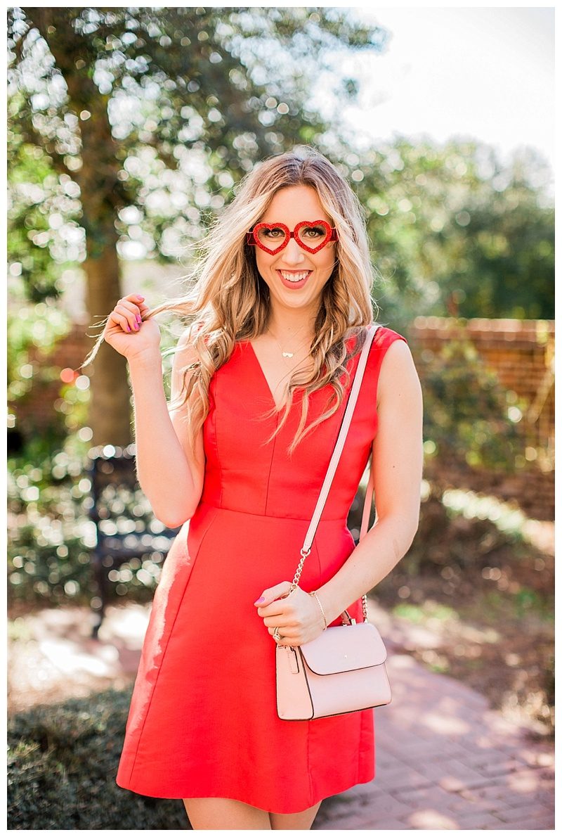 valentine's day, blush and camo, style tips, fashion blog, kate spade, kate spade new york dress