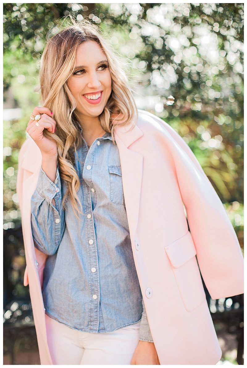 blush and camo, chambray, canandian tuxedo, pastel, spring style, old navy jeans. m. gemi, kate spade