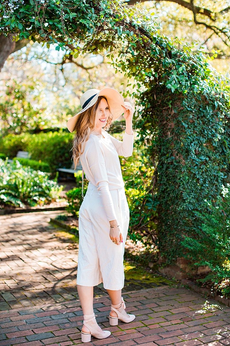 blush and camo, style tips, spring outfit, pink sweater, monochromatic outfit, floppy hat, pink heels, fashion blogger style, blogger style, chic style