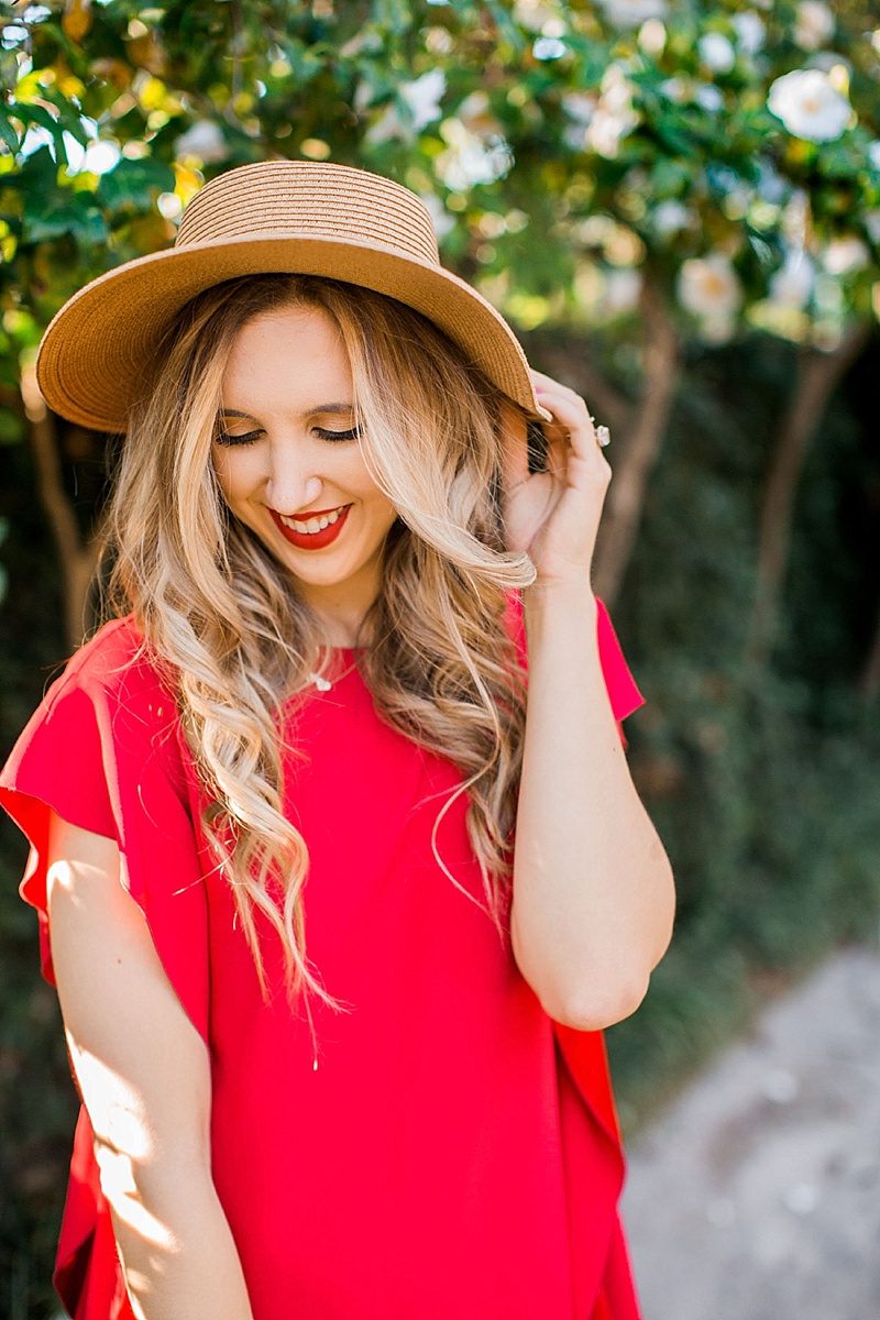 blush and camo. red valentino, spring style, chanel flats, boater hat francesca's, style tips 