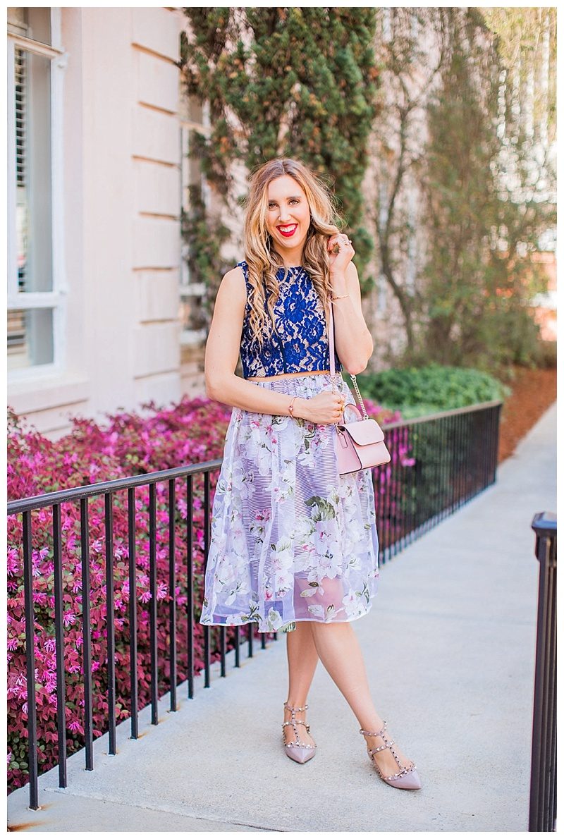 blush and camo, style tips, morning lavender skirt, spring style, valentino shoes, kate spade handbag, spring fashion 