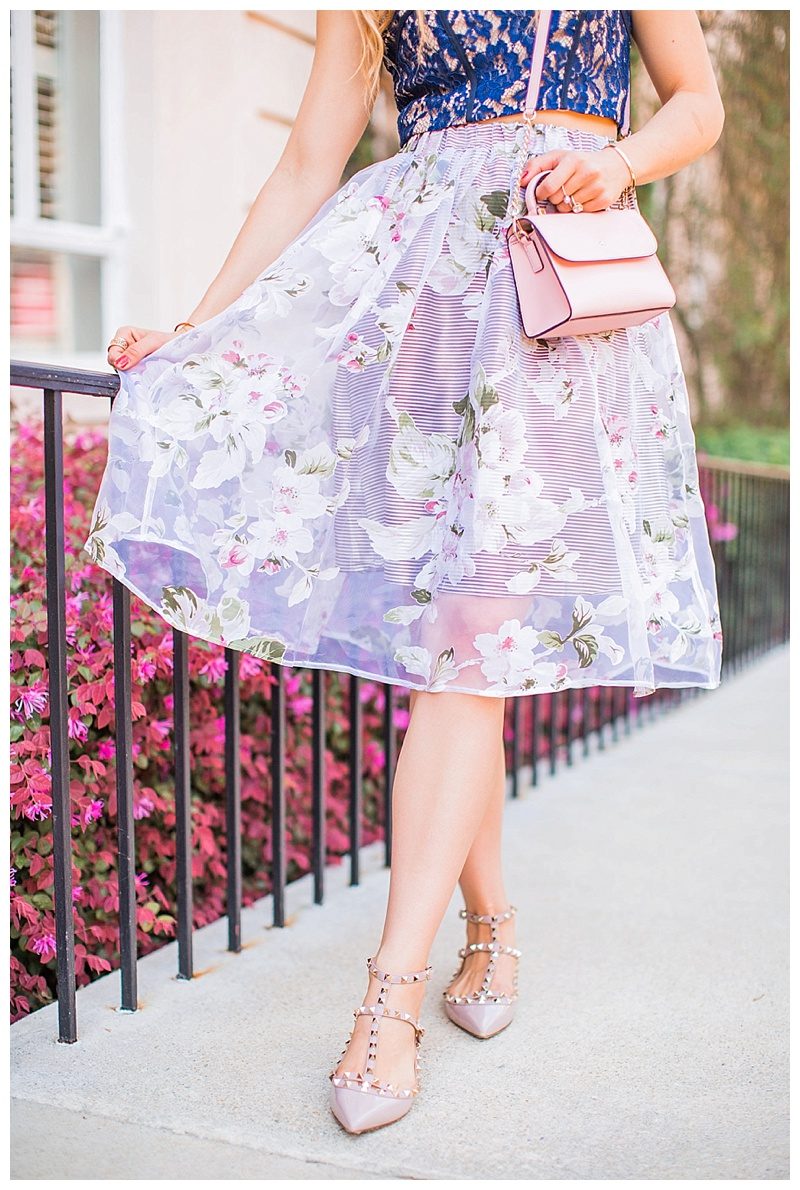 blush and camo, style tips, morning lavender skirt, spring style, valentino shoes, kate spade handbag, spring fashion 