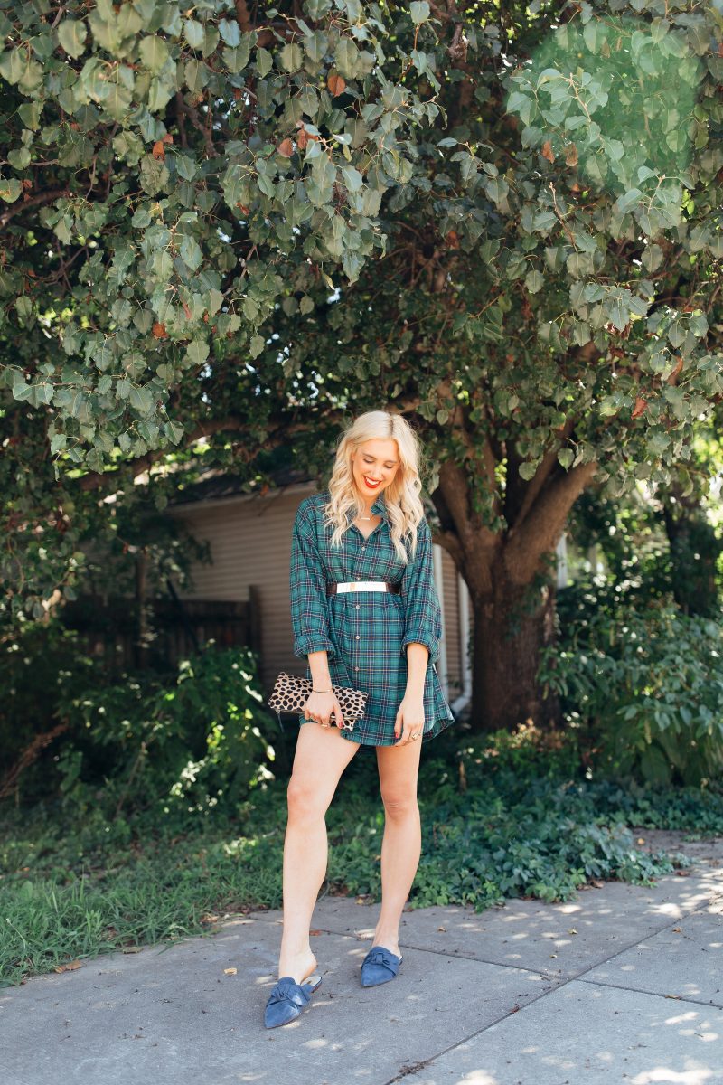 fall fashion, closet shopping, style tips, fall style tips, flannel dress, flannel top, j crew flannel top, nashville style, blush and camo